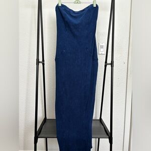 Ribbed Maxi Strapless Bodycon Dress - Size 2X"